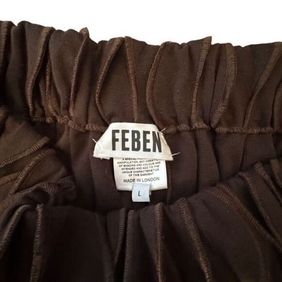 Feben Brown X Pression Trousers Women’s Size Large - Picture 4 of 9